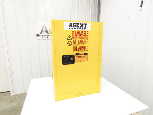 Agent 1068340 Flammable Safety Cabinet 12 Gallon Liquid Yellow 1 Shelf