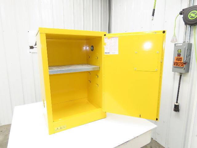 Agent 1068340 Flammable Safety Cabinet 12 Gallon Liquid Yellow 1 Shelf