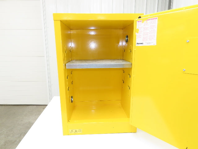 Agent 1068340 Flammable Safety Cabinet 12 Gallon Liquid Yellow 1 Shelf