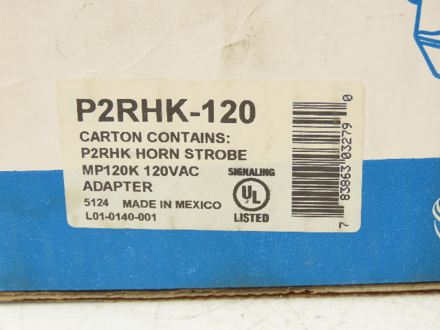 System Sensor P2RHK-120 Outdoor Fire Alarm Horn With Strobe 120V Wall Mount