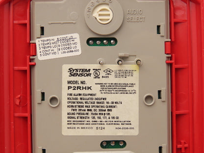 System Sensor P2RHK-120 Outdoor Fire Alarm Horn With Strobe 120V Wall Mount