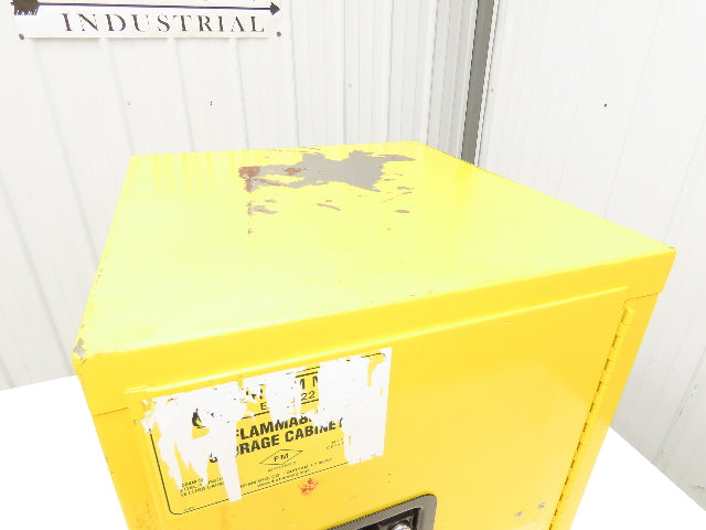 Durham 1004M-50 Yellow Flammable Cabinet 4 Gallon Capacity One Shelf