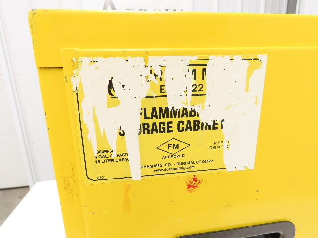 Durham 1004M-50 Yellow Flammable Cabinet 4 Gallon Capacity One Shelf