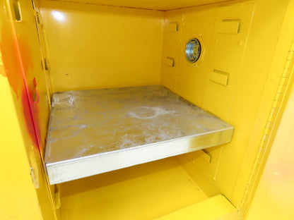 Durham 1004M-50 Yellow Flammable Cabinet 4 Gallon Capacity One Shelf