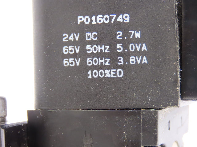 Parker H41WXBBL49A Pneumatic Air Single Solenoid 2-Position Valve 24VDC 145PSI