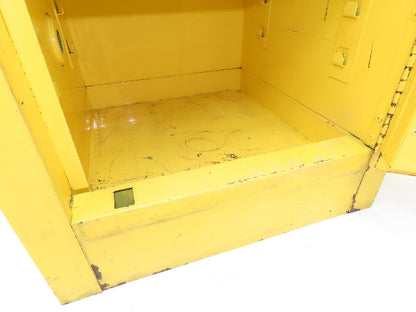 Justrite 25040 Yellow Flammable Cabinet 4 Gallon Capacity Single Shelf