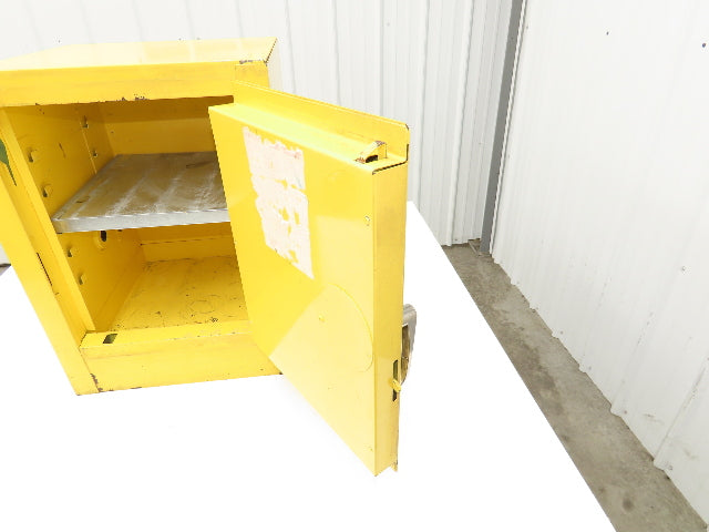 Justrite 25040 Yellow Flammable Cabinet 4 Gallon Capacity Single Shelf