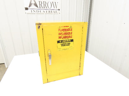 Justrite 25040 Yellow Flammable Cabinet 4 Gallon Capacity Single Shelf