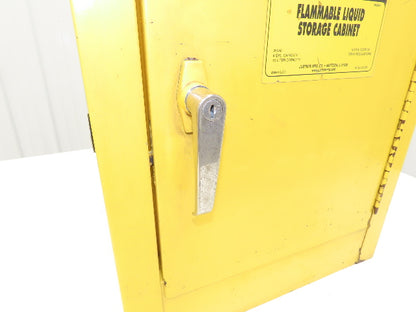 Justrite 25040 Yellow Flammable Cabinet 4 Gallon Capacity Single Shelf