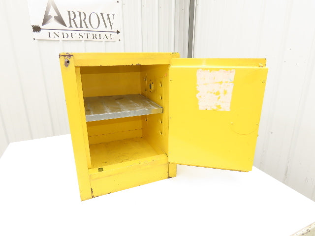 Justrite 25040 Yellow Flammable Cabinet 4 Gallon Capacity Single Shelf