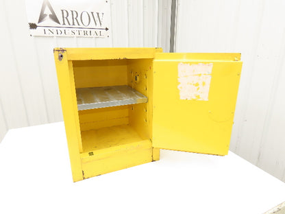 Justrite 25040 Yellow Flammable Cabinet 4 Gallon Capacity Single Shelf