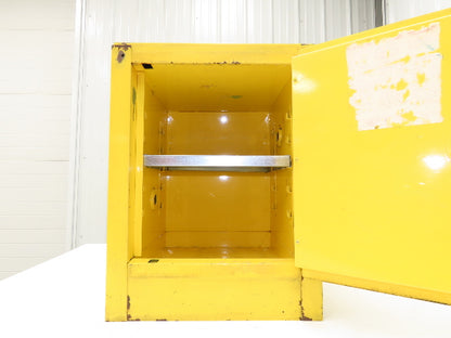 Justrite 25040 Yellow Flammable Cabinet 4 Gallon Capacity Single Shelf