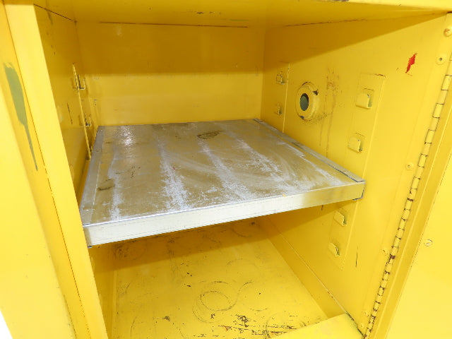 Justrite 25040 Yellow Flammable Cabinet 4 Gallon Capacity Single Shelf