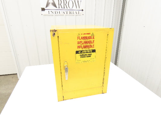 Justrite 25040 Yellow Flammable Cabinet 4 Gallon Capacity Single Shelf