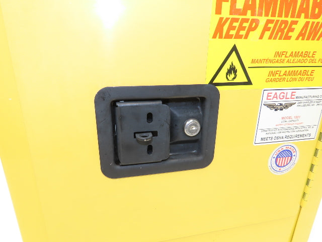 Eagle 1901 Yellow Flammable Cabinet 2 Gallon Capacity Single Shelf