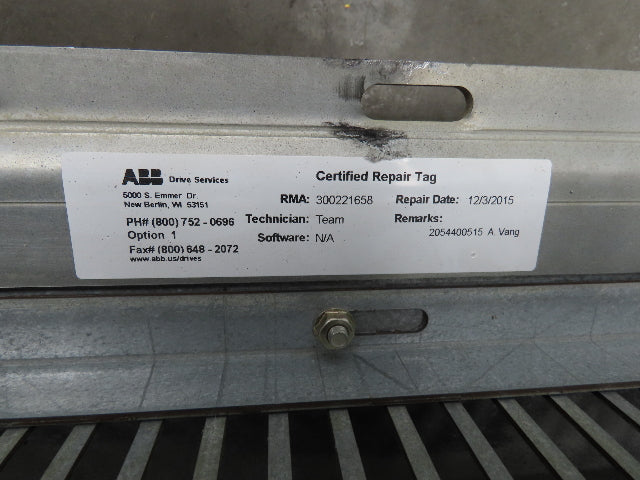 ABB ACS800-U4-0490-5+E2 VFD Variable Speed AC Drive 500Hp 500kw 480V 3Ph
