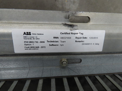 ABB ACS800-U4-0490-5+E2 VFD Variable Speed AC Drive 500Hp 500kw 480V 3Ph