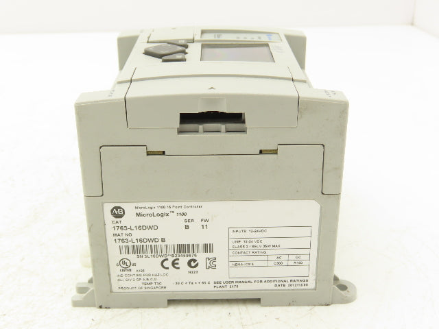 Allen Bradley 1763-L16DWD PLC MicroLogix 1100 16 Point Controller Ser B FW 11