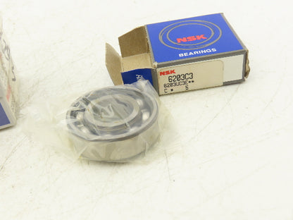 NSK 6203C3 Ball Bearing 17mm-ID x 40mm-OD x 12mm-Width Lot of 10