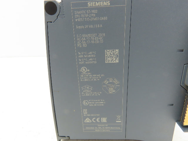 Siemens 6ES7 515-2FM01-0AB0 SIMATIC S7-1500 CPU 1515F-2 PN Processor 75KB/3MB