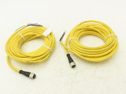 Banner QDE-825D Quick Disconnect Cable Cordset 8-Pin Female 22AWG 8M  Lot of 2