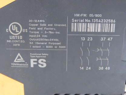 Eaton ESR5-NV3-30V01 Safety Coupling Relay 24VDC/250VAC 1-30 Second
