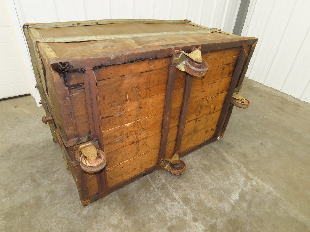 Vintage Tobacco Rolling Cart Factory Bin Steampunk Basket Storage Display Caster