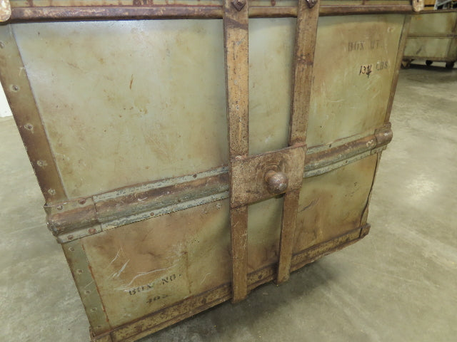 Vintage Tobacco Rolling Cart Factory Bin Steampunk Basket Storage Display Caster