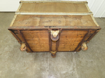 Vintage Tobacco Rolling Cart Factory Bin Steampunk Basket Storage Display Caster