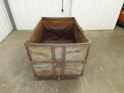 Vintage Tobacco Rolling Cart Factory Bin Steampunk Basket Storage Display Caster