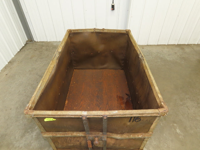 Vintage Tobacco Rolling Cart Factory Bin Steampunk Basket Storage Display Caster