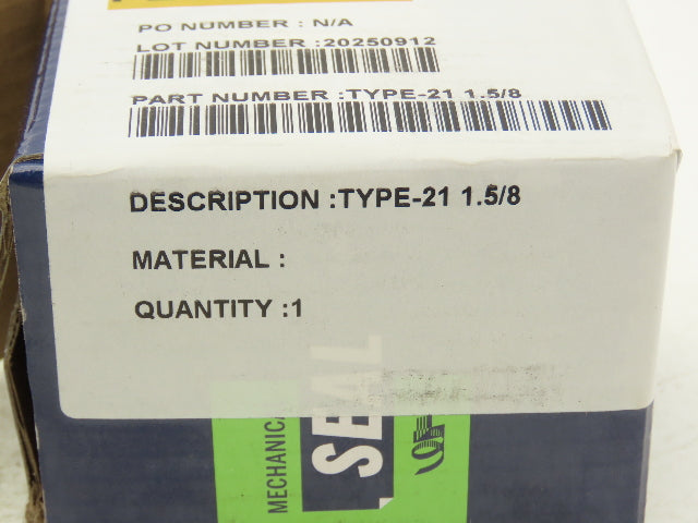 Fluidmec Type-21 1.5/8 Mechanical Seal 1-5/8" Ceramic O-Ring  Lot of 3