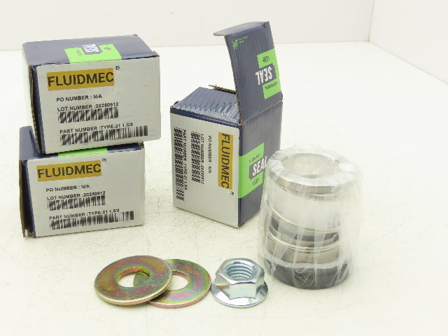 Fluidmec Type-21 1.5/8 Mechanical Seal 1-5/8" Ceramic O-Ring  Lot of 3