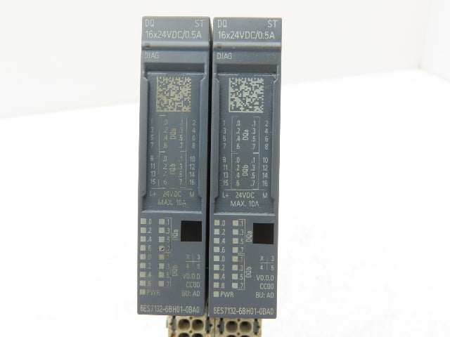 Siemens 6ES7 132-6BH01-0BA0 SIMATIC ET200SP DQ 16x Digital Output 24VDC Lot of 2