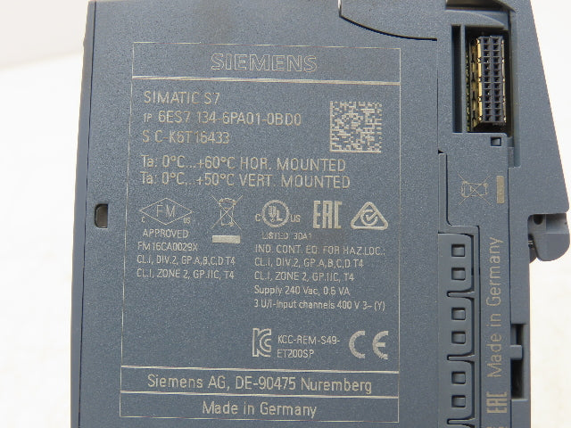 Siemens 6ES7 134-6PA01-0BD0 SIMATIC ET200SP DI 16x Digital Input 24VDC
