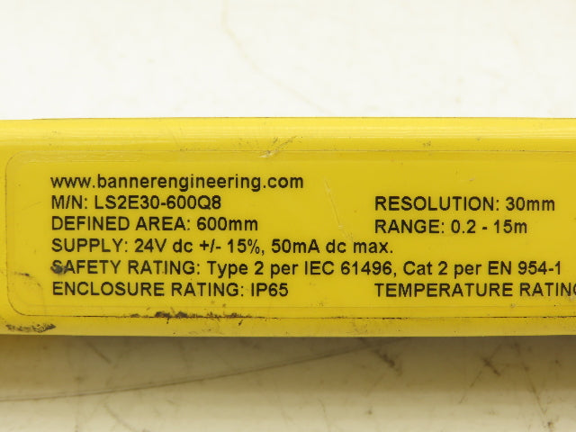 Banner EZ-SCREEN LP Safety Light Curtain Emitter/Receiver Set 600mm 24VDC IP65