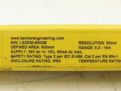 Banner EZ-SCREEN LP Safety Light Curtain Emitter/Receiver Set 600mm 24VDC IP65