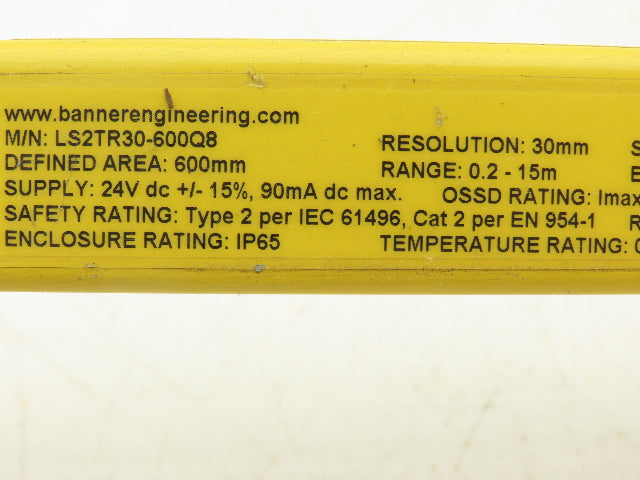 Banner EZ-SCREEN LP Safety Light Curtain Emitter/Receiver Set 600mm 24VDC IP65