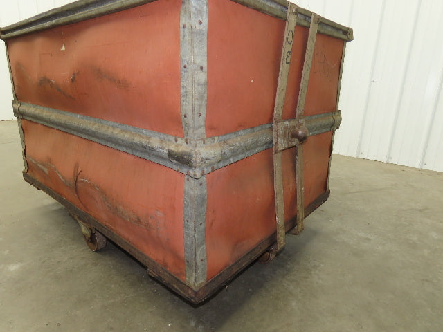 Vintage Tobacco Rolling Cart Factory Bin Steampunk Basket Storage Sutliff Red