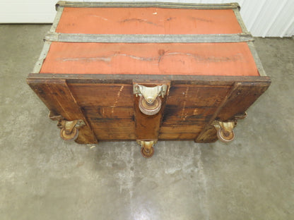 Vintage Tobacco Rolling Cart Factory Bin Steampunk Basket Storage Sutliff Red