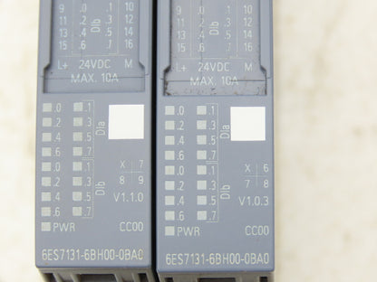 Siemens 6ES7 131-6BH00-0BA0 SIMATIC ET200SP Digital Input DI 16x 24VDC Lot of 2
