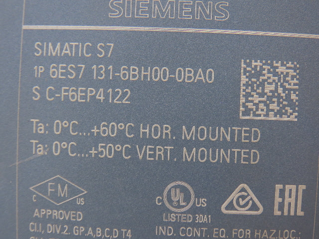 Siemens 6ES7 131-6BH00-0BA0 SIMATIC ET200SP Digital Input DI 16x 24VDC Lot of 2