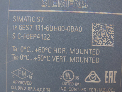 Siemens 6ES7 131-6BH00-0BA0 SIMATIC ET200SP Digital Input DI 16x 24VDC Lot of 2