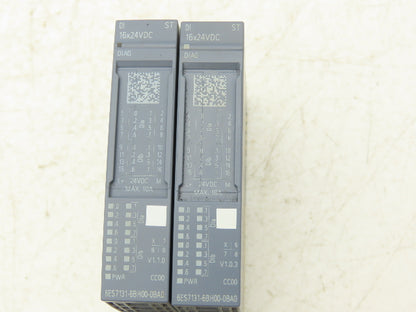 Siemens 6ES7 131-6BH00-0BA0 SIMATIC ET200SP Digital Input DI 16x 24VDC Lot of 2