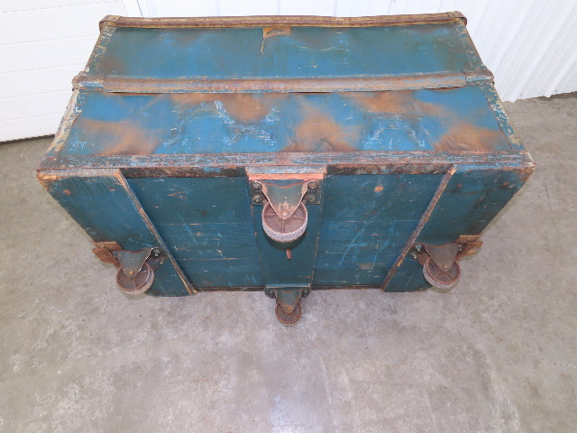 Vintage Tobacco Rolling Cart Factory Bin Steampunk Basket Storage Sutliff Blue