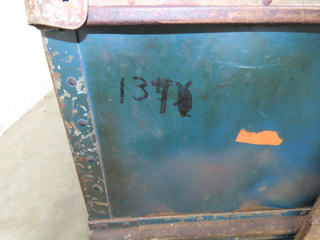 Vintage Tobacco Rolling Cart Factory Bin Steampunk Basket Storage Sutliff Blue