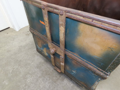 Vintage Tobacco Rolling Cart Factory Bin Steampunk Basket Storage Sutliff Blue