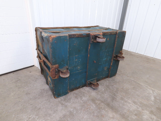 Vintage Tobacco Rolling Cart Factory Bin Steampunk Basket Storage Sutliff Blue