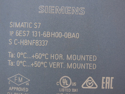 Siemens 6ES7 131-6BH00-0BA0 SIMATIC ET200SP Digital Input DI 16x 24VDC Lot of 2