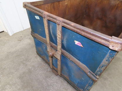 Vintage Tobacco Rolling Cart Factory Bin Steampunk Basket Storage Sutliff Blue